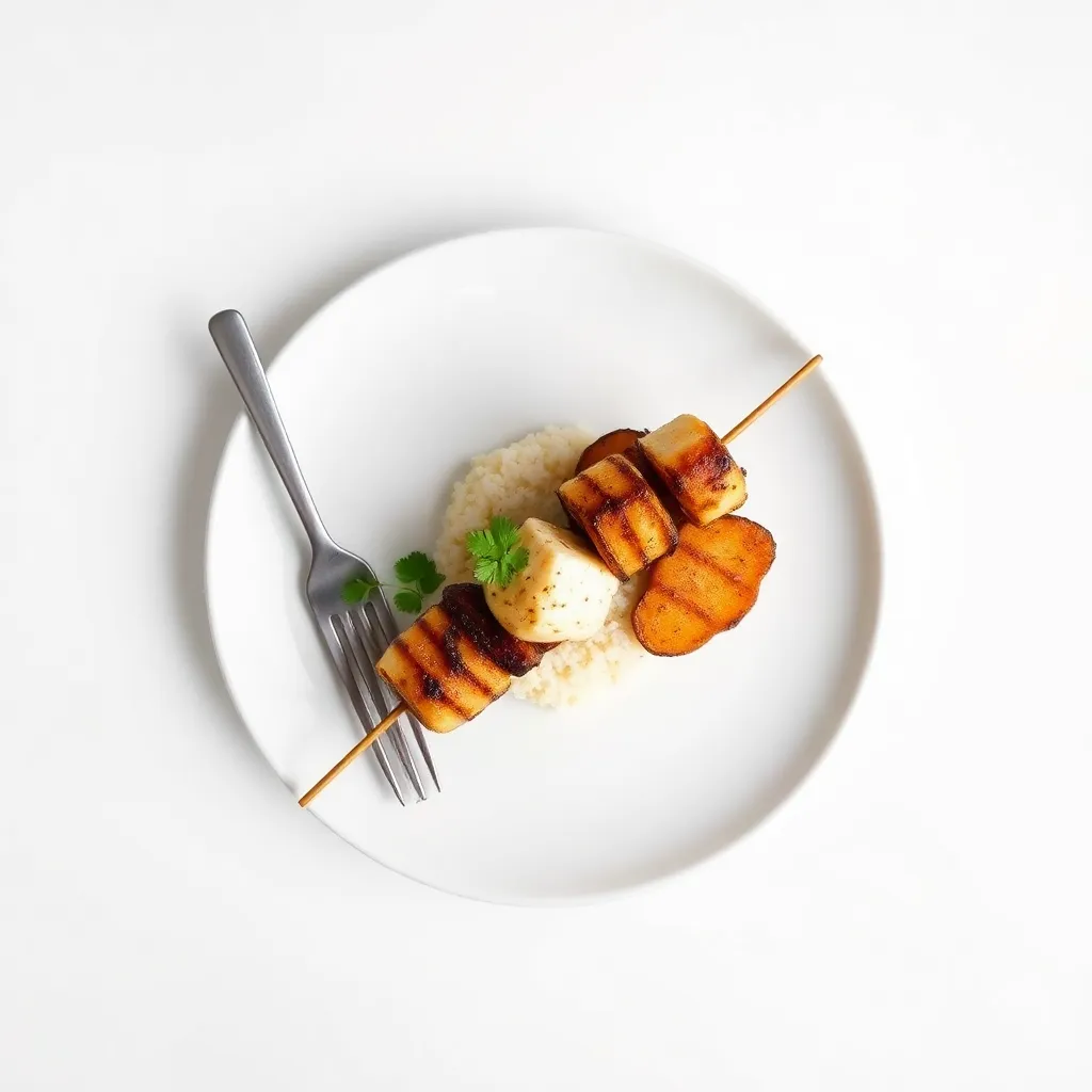 Smoky Snapper Skewers with Fried Plantain