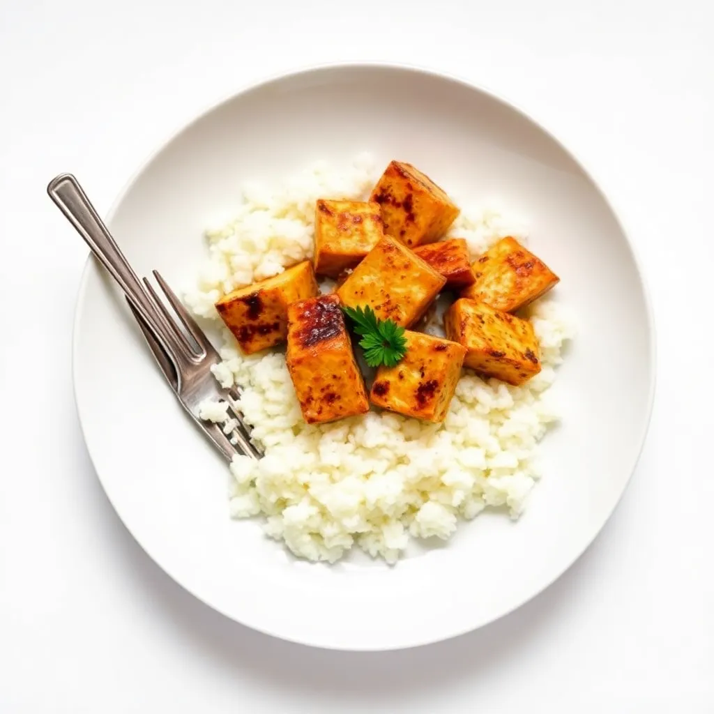 Slow-Roasted Firm Tofu Skillet with White Rice