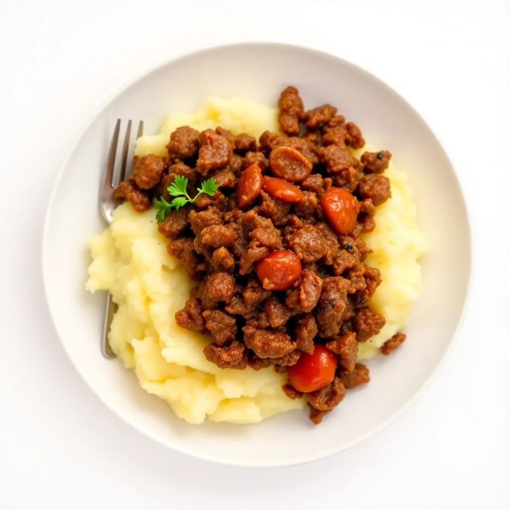 One-Pot Ground Beef Hash with Mashed Potatoes