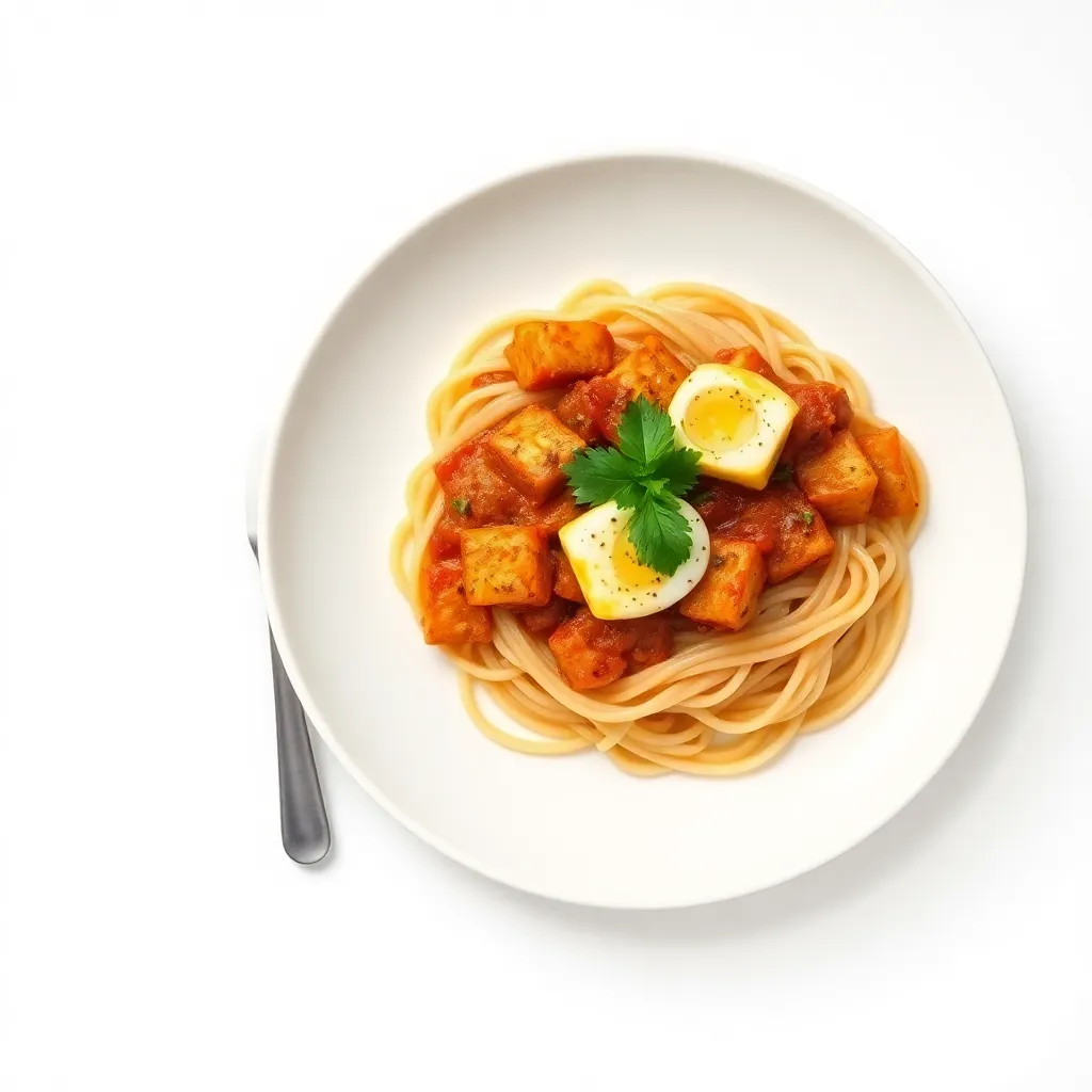 Fiery Paneer Skillet with Egg Noodles