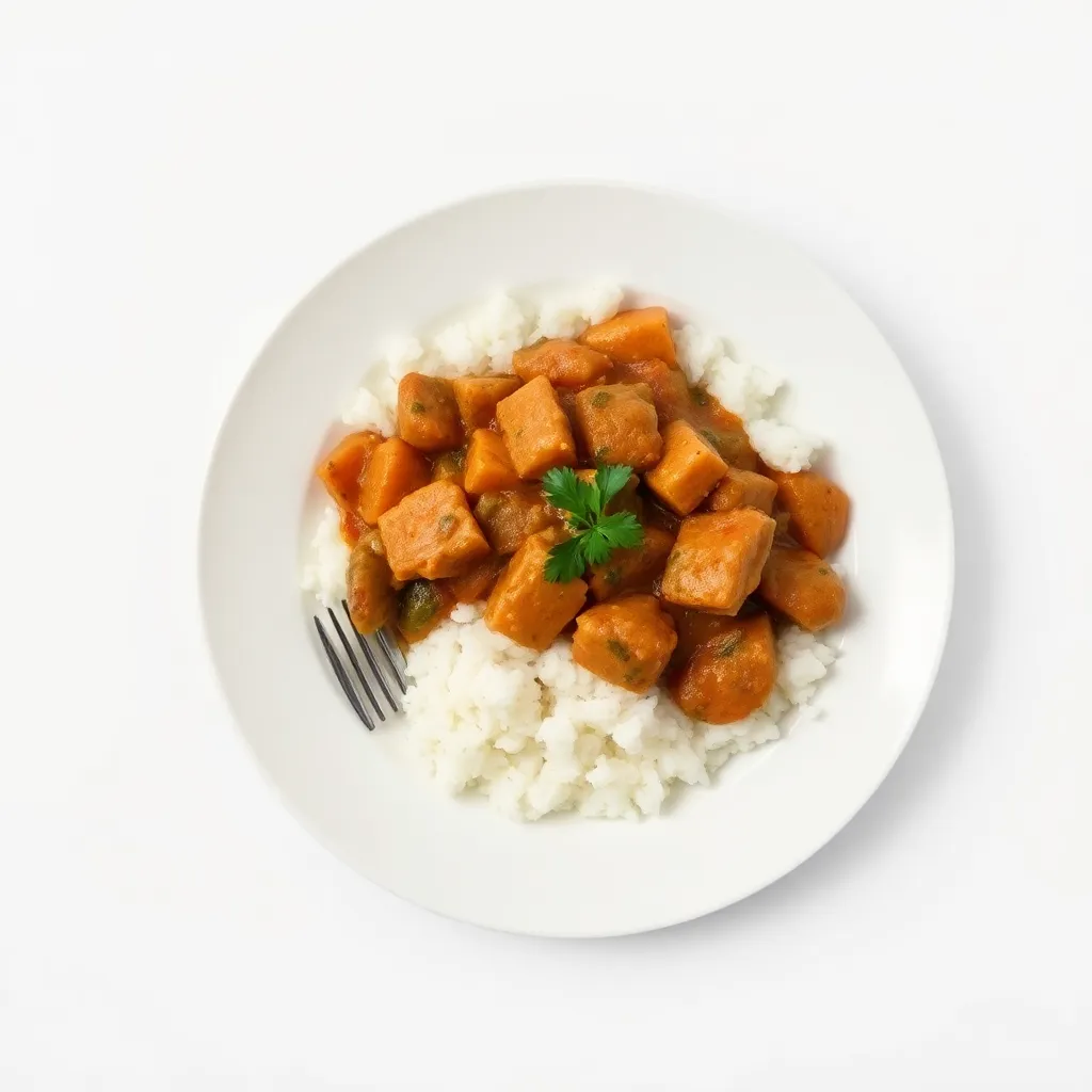 Country-Style Turkey Stew with White Rice