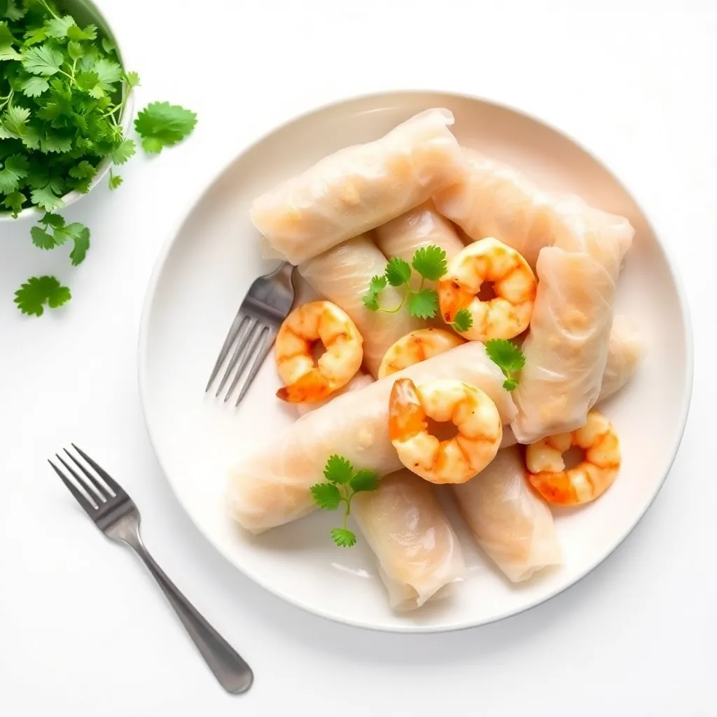 Garlicky Shrimp Spring Rolls