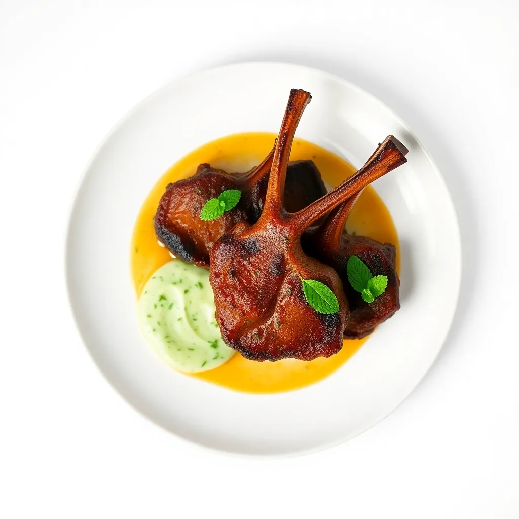 BBQ Lamb Chops with Mint Sauce