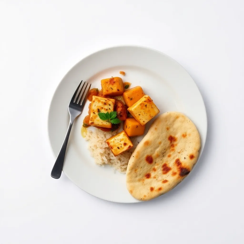 Pan-Seared Paneer Tikka with Naan
