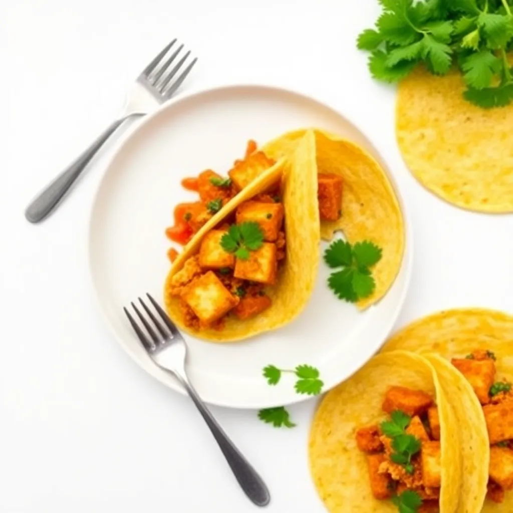 Fiery Firm Tofu Tacos with Corn Tortillas