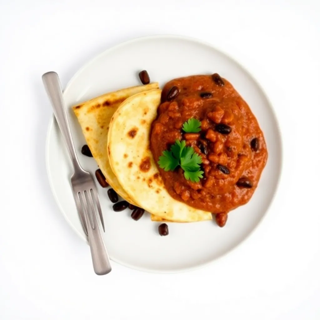 Charred Black Beans Quesadillas with Refried Beans