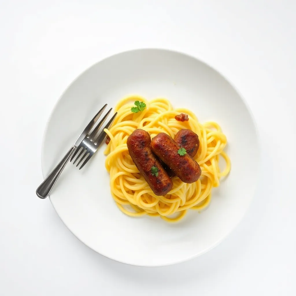 Crispy Smoked Sausage Skillet with Egg Noodles