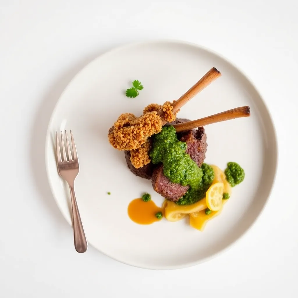 Nut-Crusted Rack of Lamb with Salsa Verde