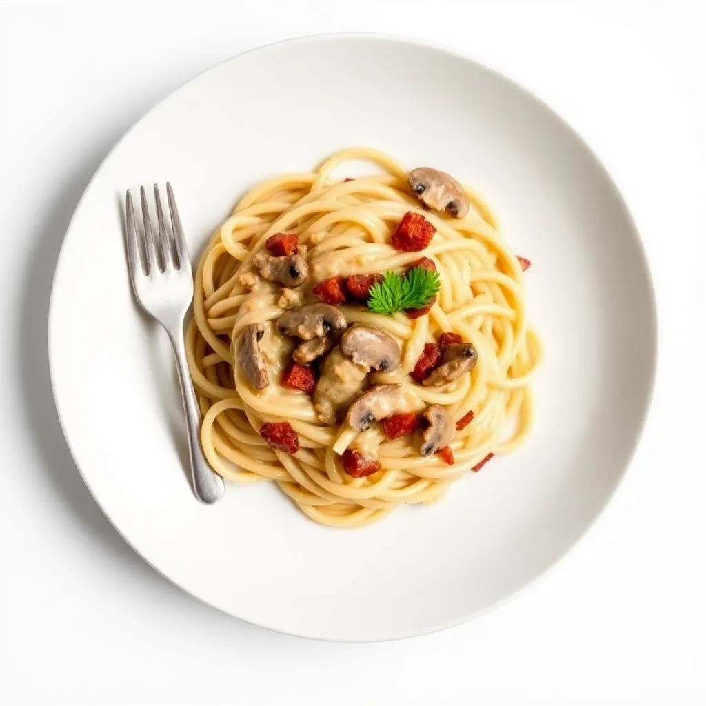 Creamy Mushroom and Bacon Pasta