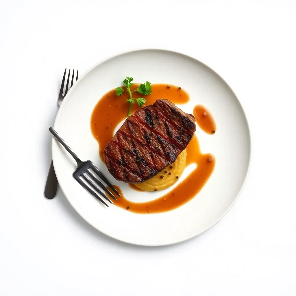 Pan-Seared Sirloin with Peppercorn Sauce