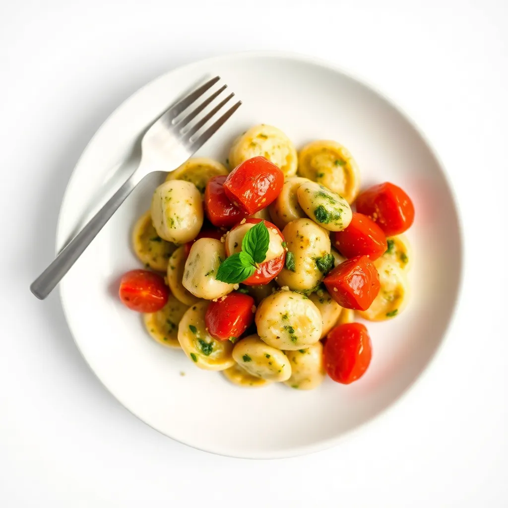 Pesto Gnocchi with Roasted Tomatoes
