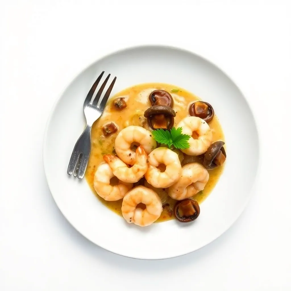 Prawns Bake al Porcini Mushrooms