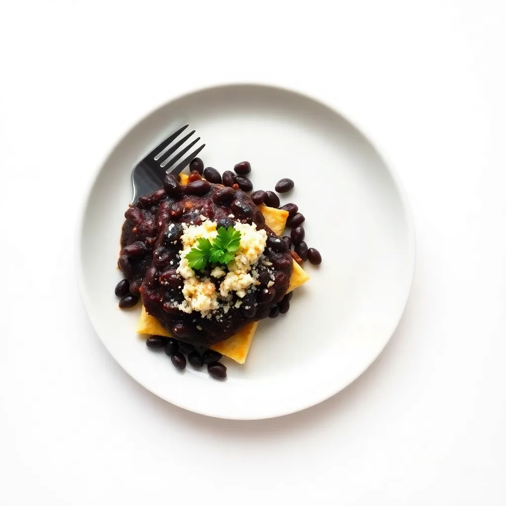 Sizzling Black Beans Chilaquiles