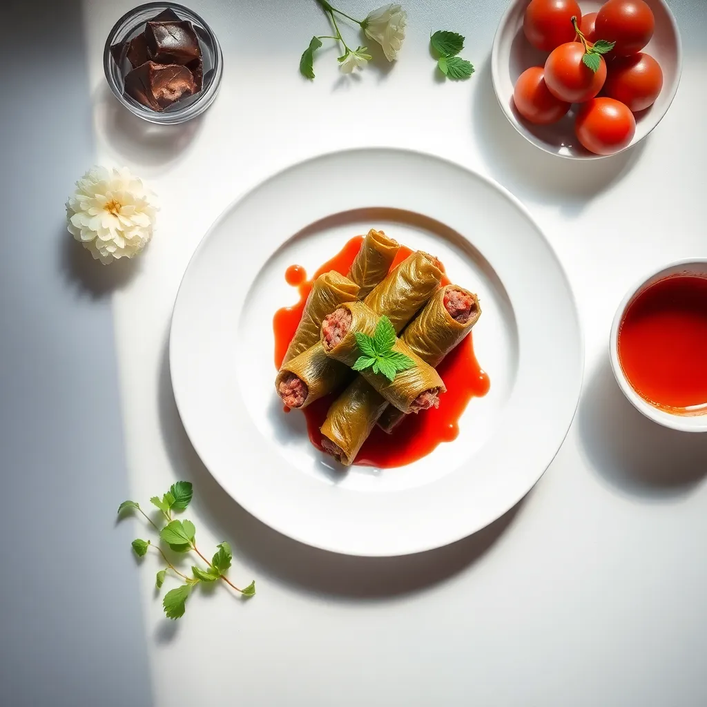 Stuffed Vine Leaves with Meat