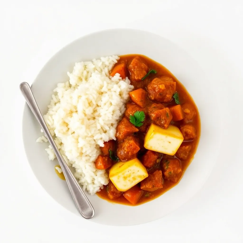 Backyard Halloumi Stew with Basmati Rice