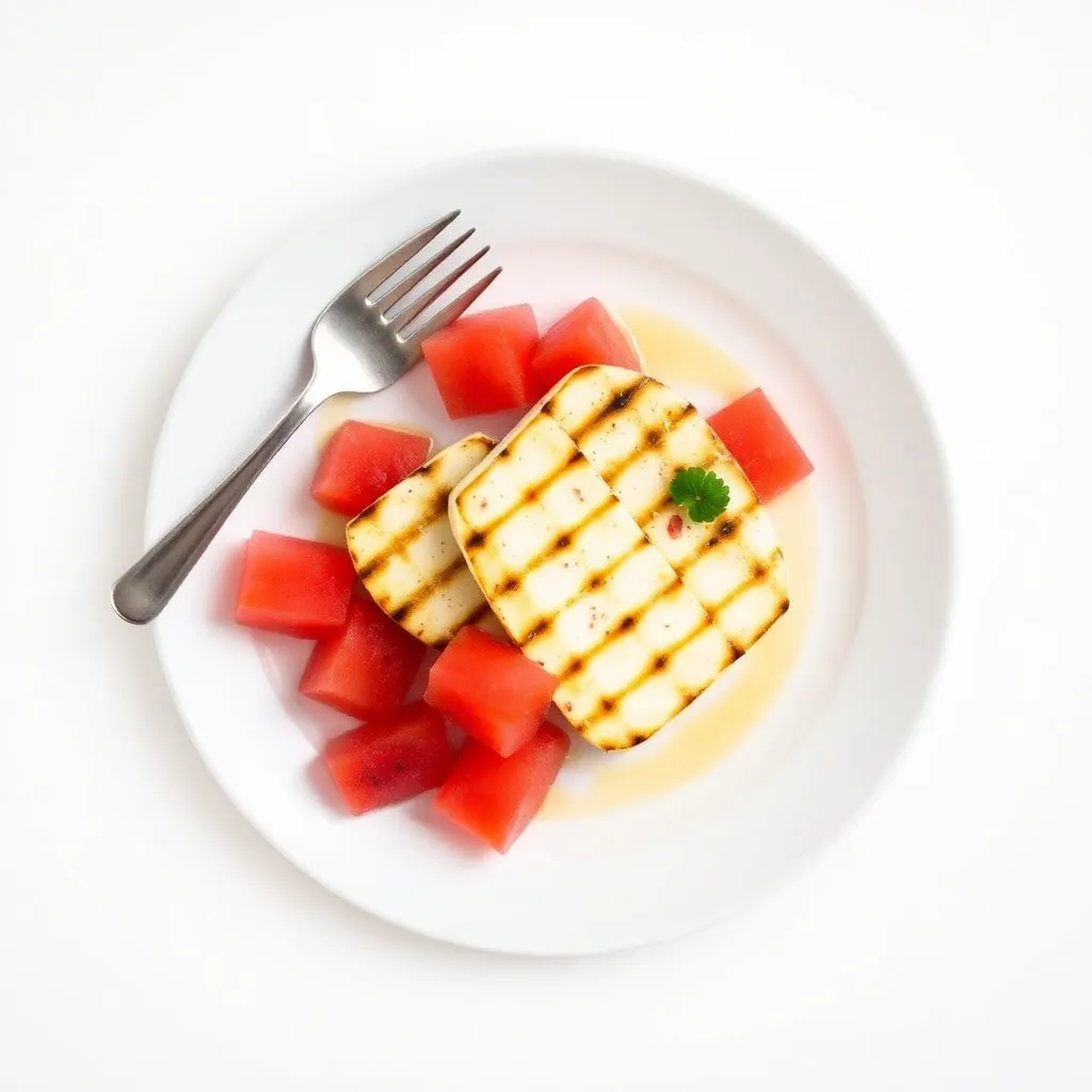 Grilled Halloumi with Watermelon