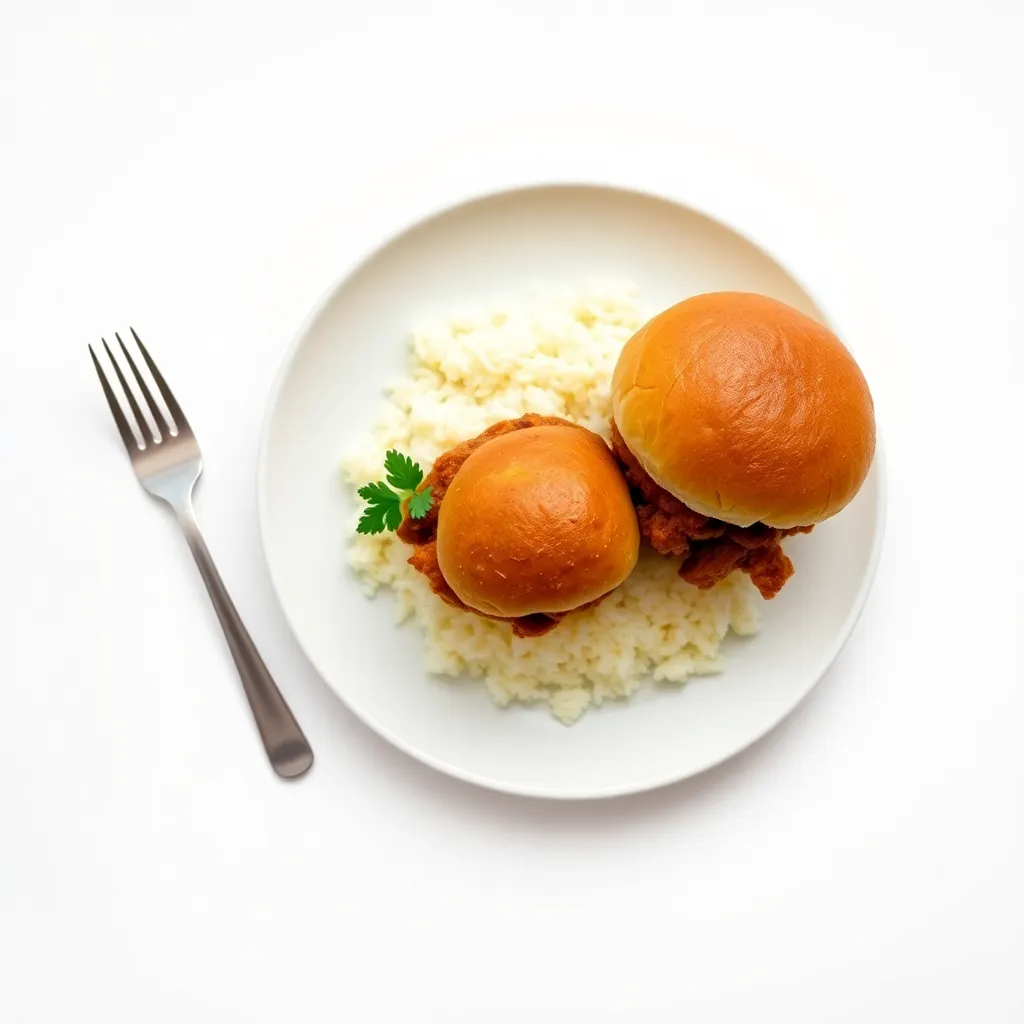 Golden Pulled Pork Sliders with White Rice