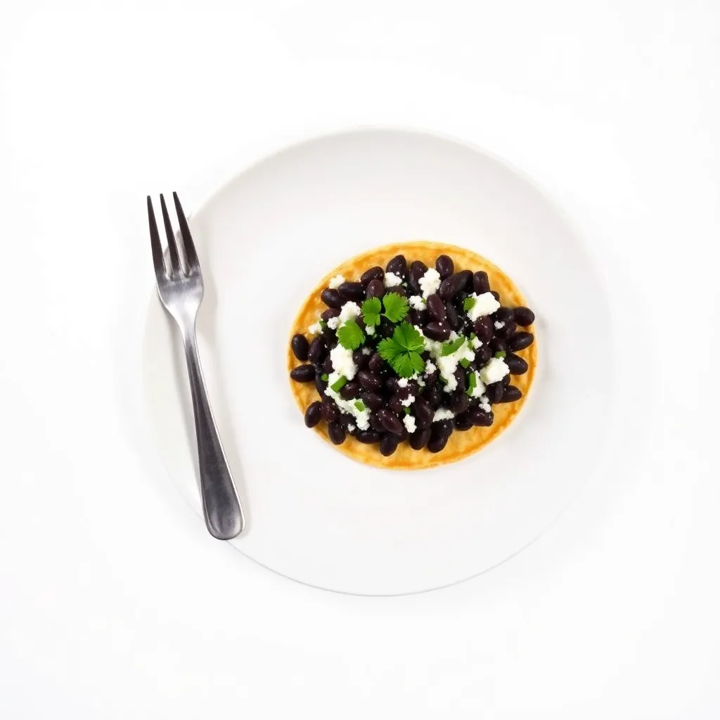 Rustic Black Beans Tostadas