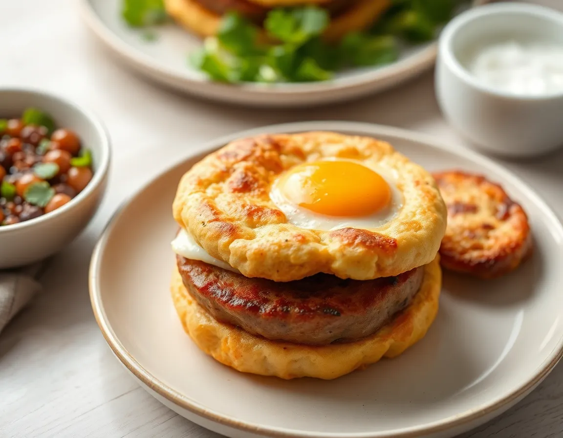 Egg and Sausage Muffin Sandwich