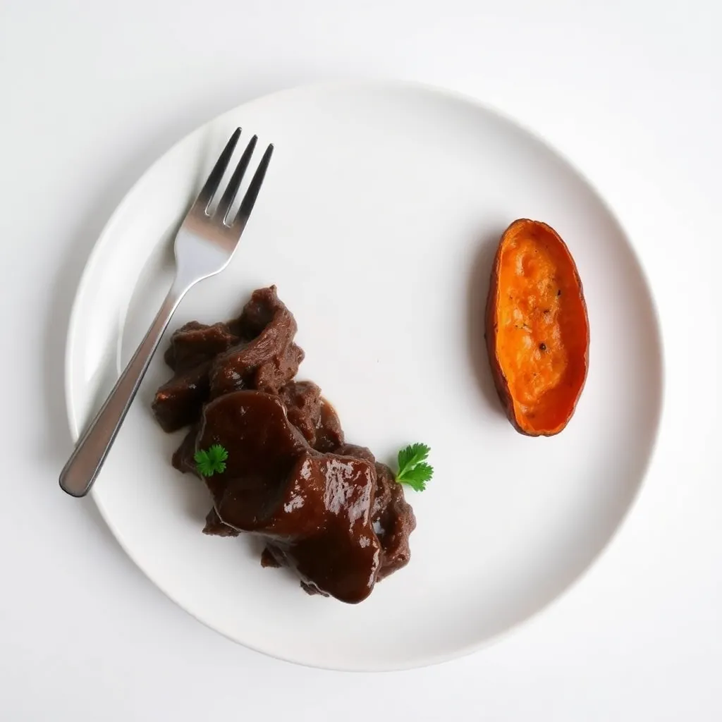 Glazed Grass-Fed Beef Skillet with Roasted Sweet Potato