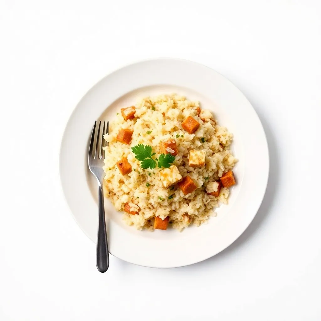 Asian Garlicky Firm Tofu Fried Rice