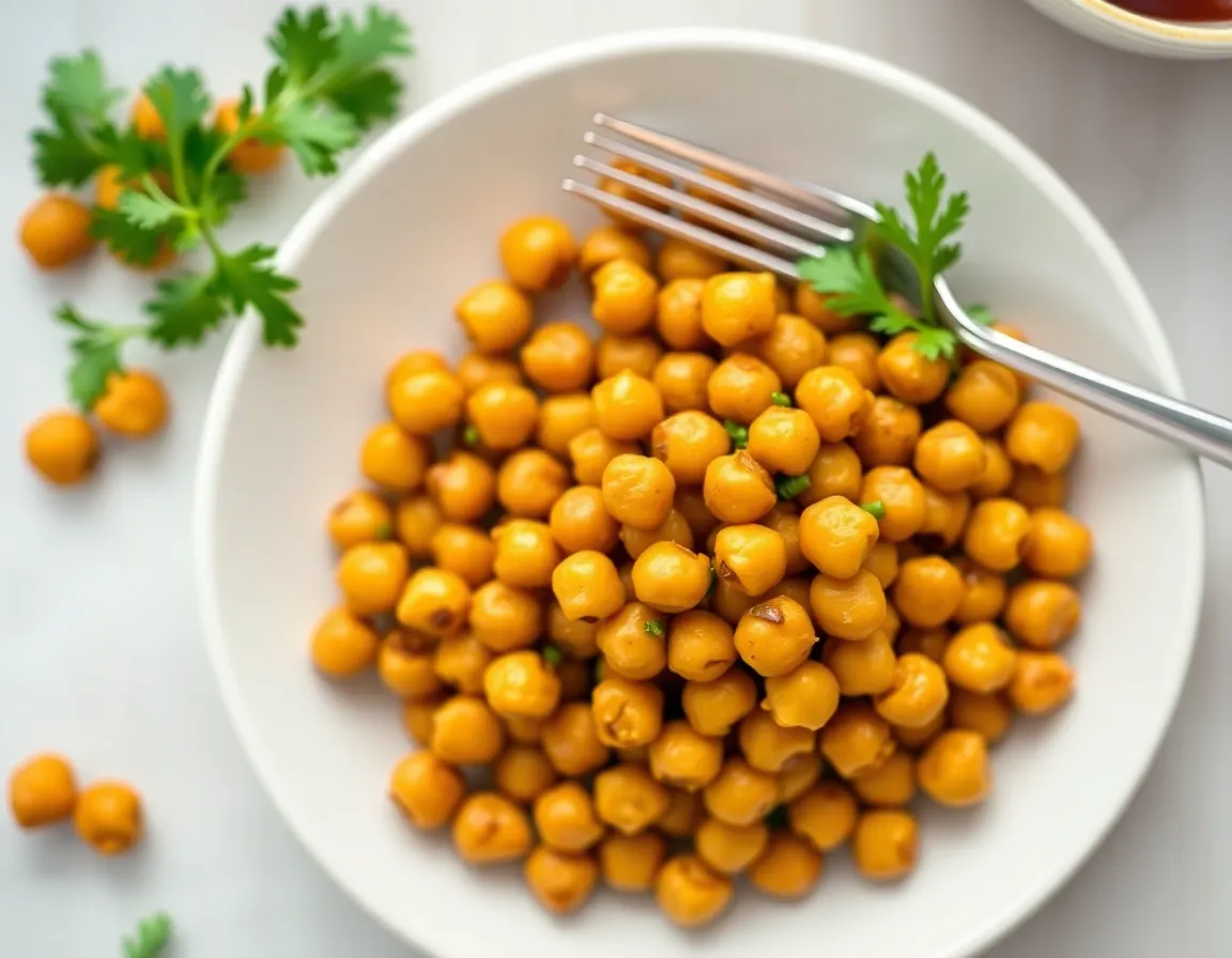 Honey Garlic Roasted Chickpeas